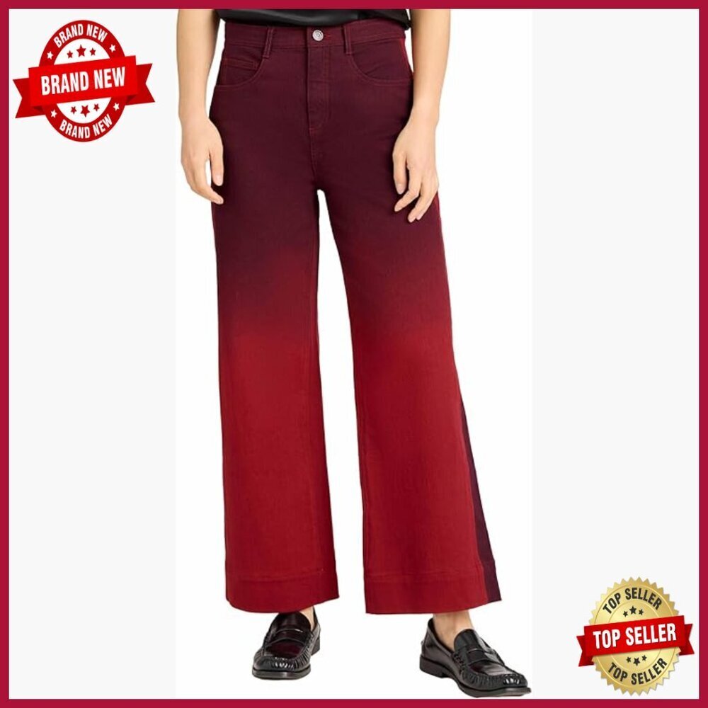 Wide Leg Denim Pants High Rise Ankle Length Casual Fall Wear